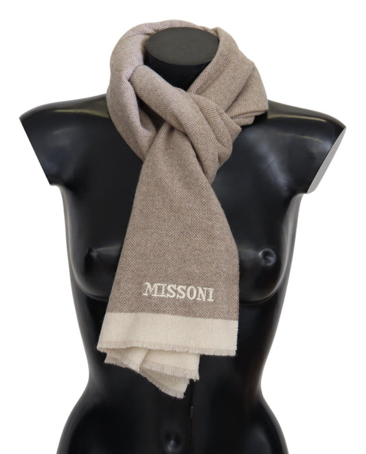 Beige Wool Unisex Neck Warmer Scarf