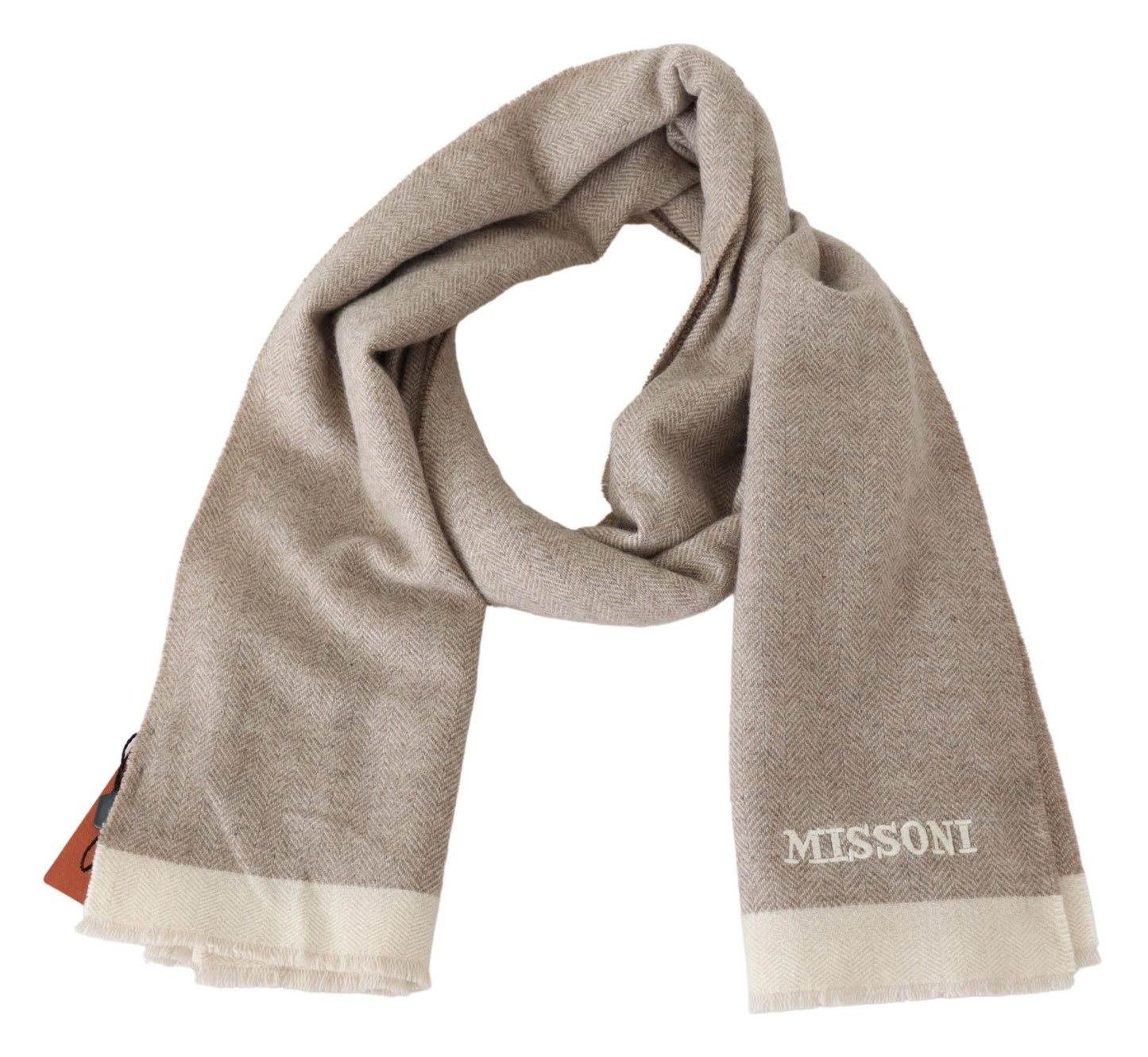 Beige Wool Unisex Neck Warmer Scarf