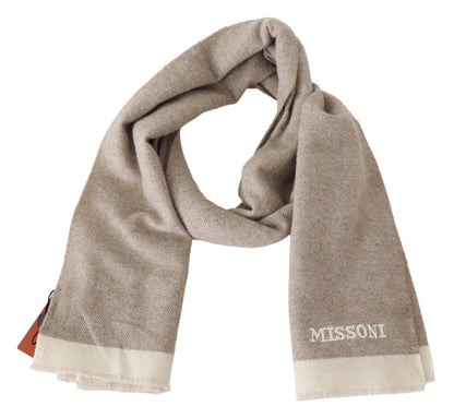 Beige Wool Unisex Neck Warmer Scarf
