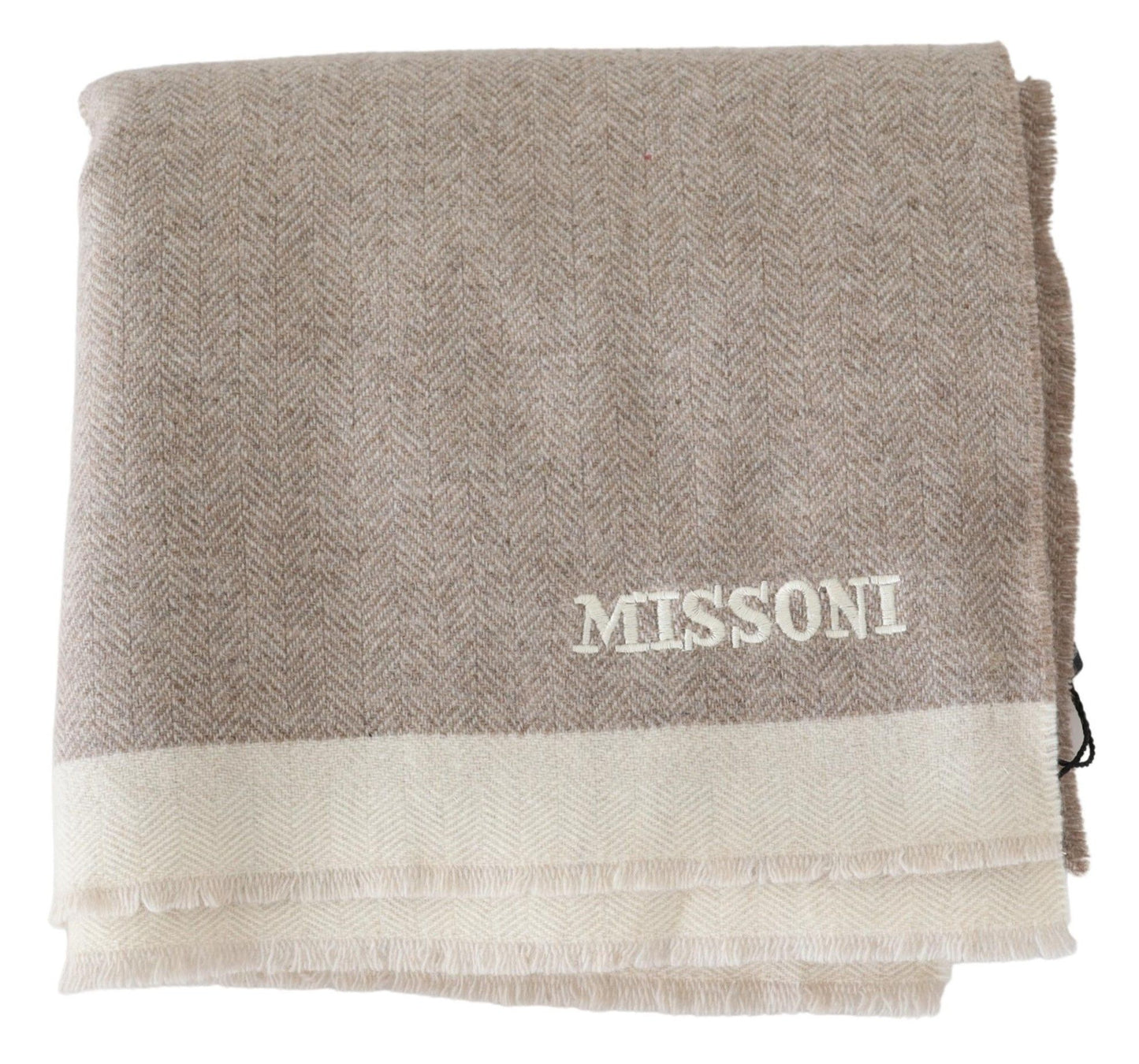 Beige Wool Unisex Neck Warmer Scarf