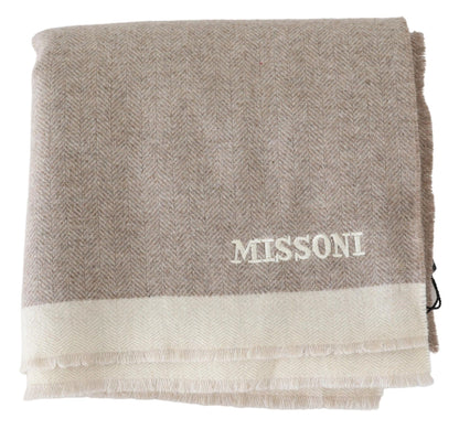 Beige Wool Unisex Neck Warmer Scarf