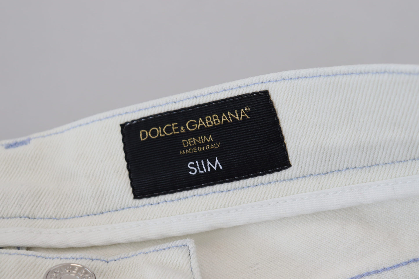 White Cotton Tattered Slim Fit Denim Jeans