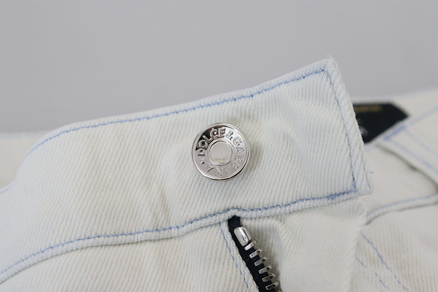 White Cotton Tattered Slim Fit Denim Jeans