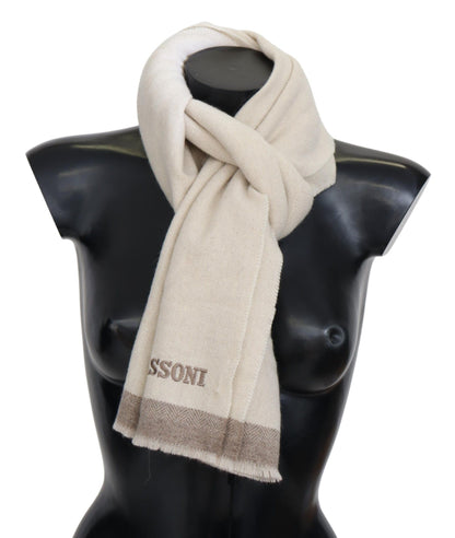 Beige Lined Wool Knit Neck Wrap Shawl