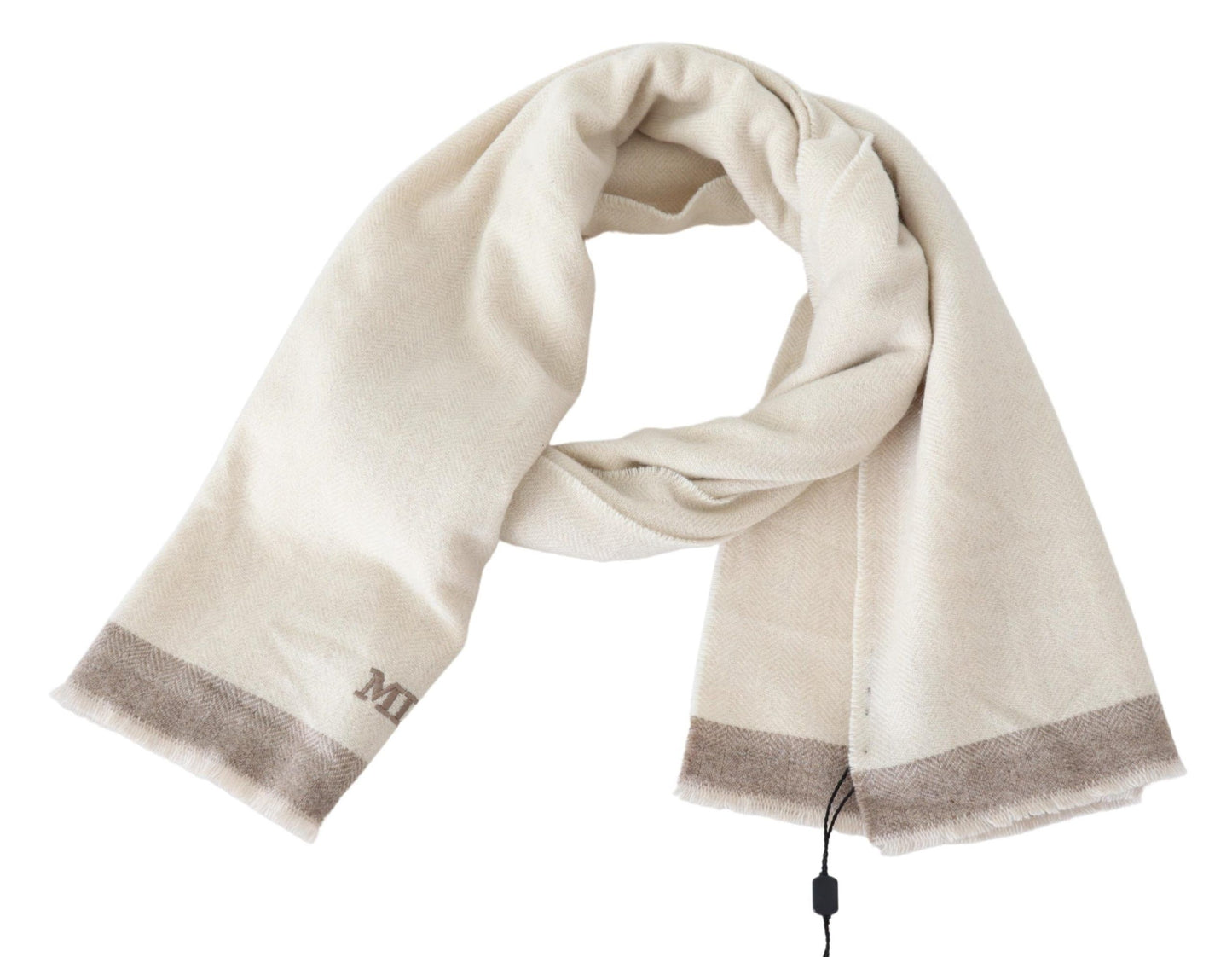 Beige Lined Wool Knit Neck Wrap Shawl