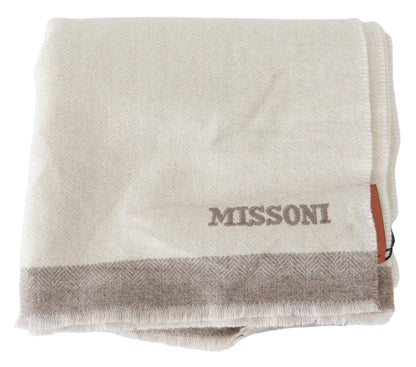 Beige Lined Wool Knit Neck Wrap Shawl
