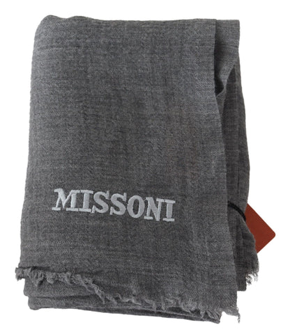Gray Wool Knit Unisex Neck Wrap Scarf