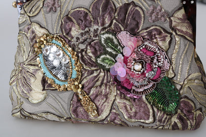 Bag Purse VANDA Gold Floral Crystal Shoulder Bag