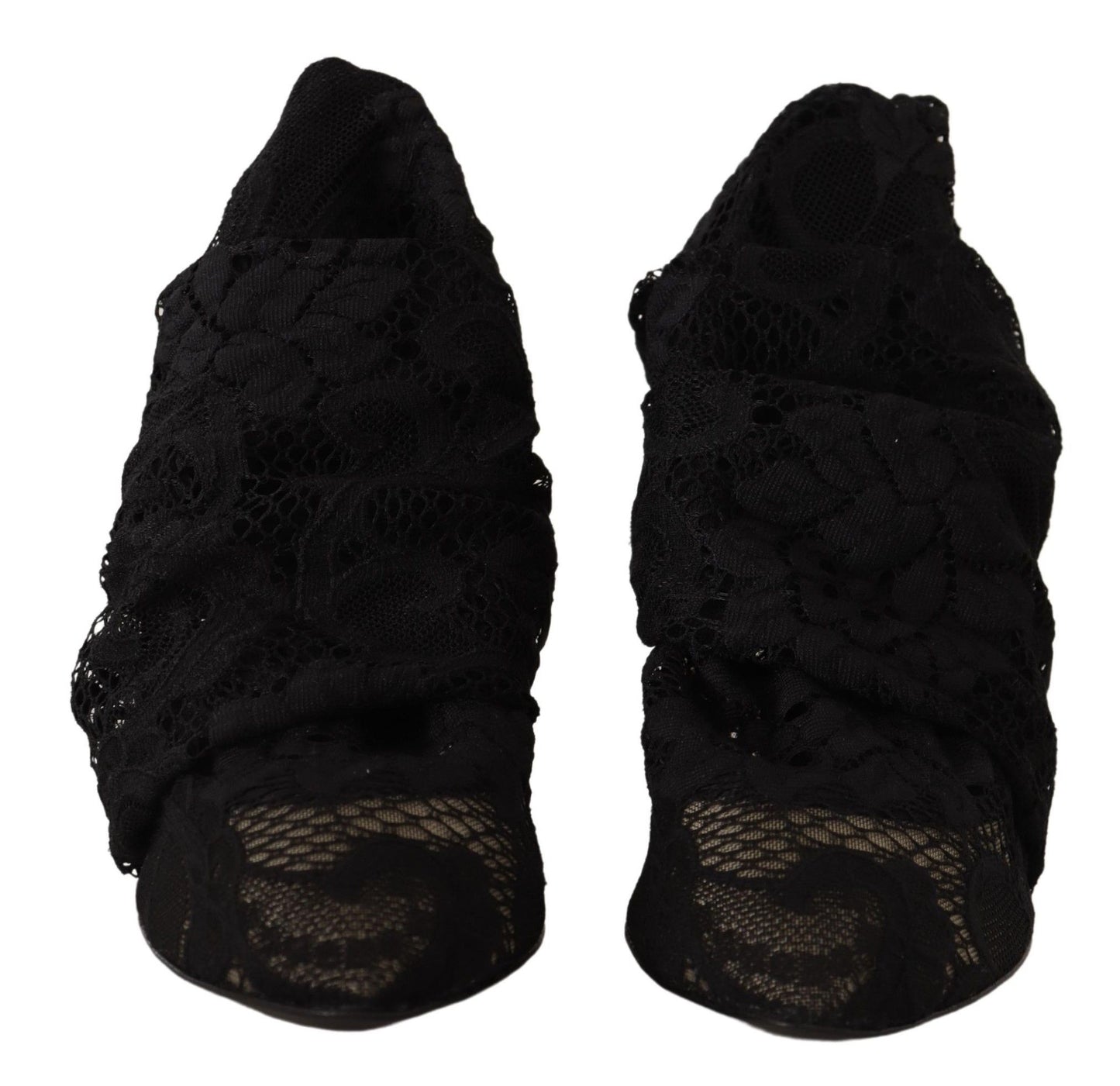 Black Stretch Socks Taormina Lace Boots Shoes