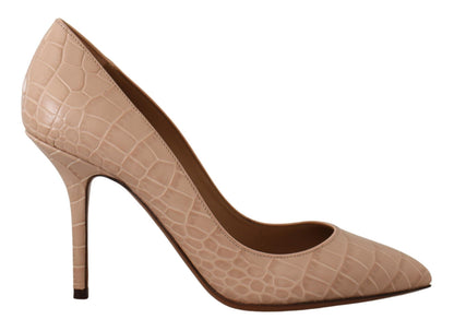 Beige Nude Leather BELLUCCI Heels Pumps Shoes