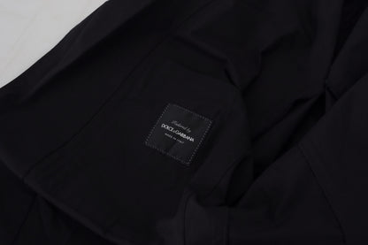 Black Cotton Single Breasted Jacket Suit