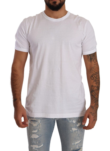 White Crewneck Short Sleeve Cotton T-shirt