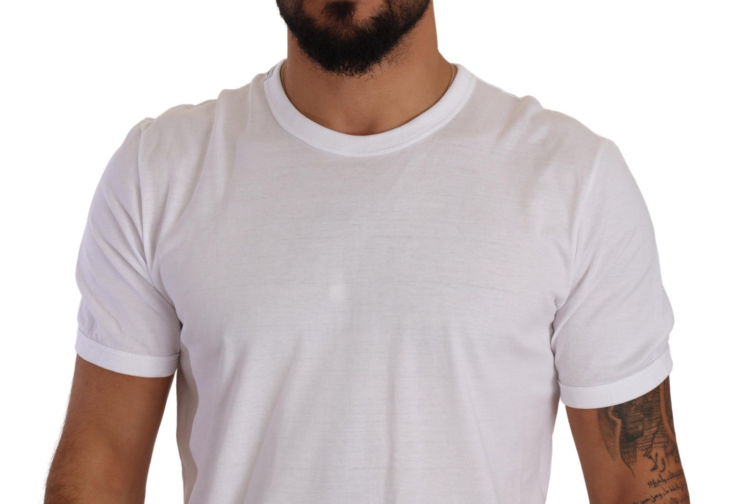 White Crewneck Short Sleeve Cotton T-shirt