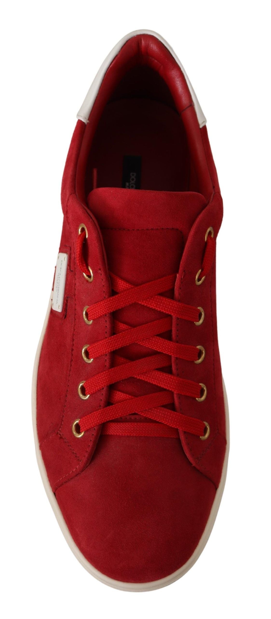 Red Suede Leather Low Tops Sneakers Shoes