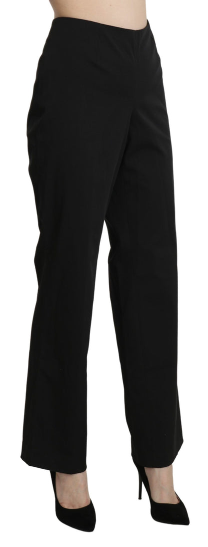 Black High Waist Straight Dress Trouser Pants