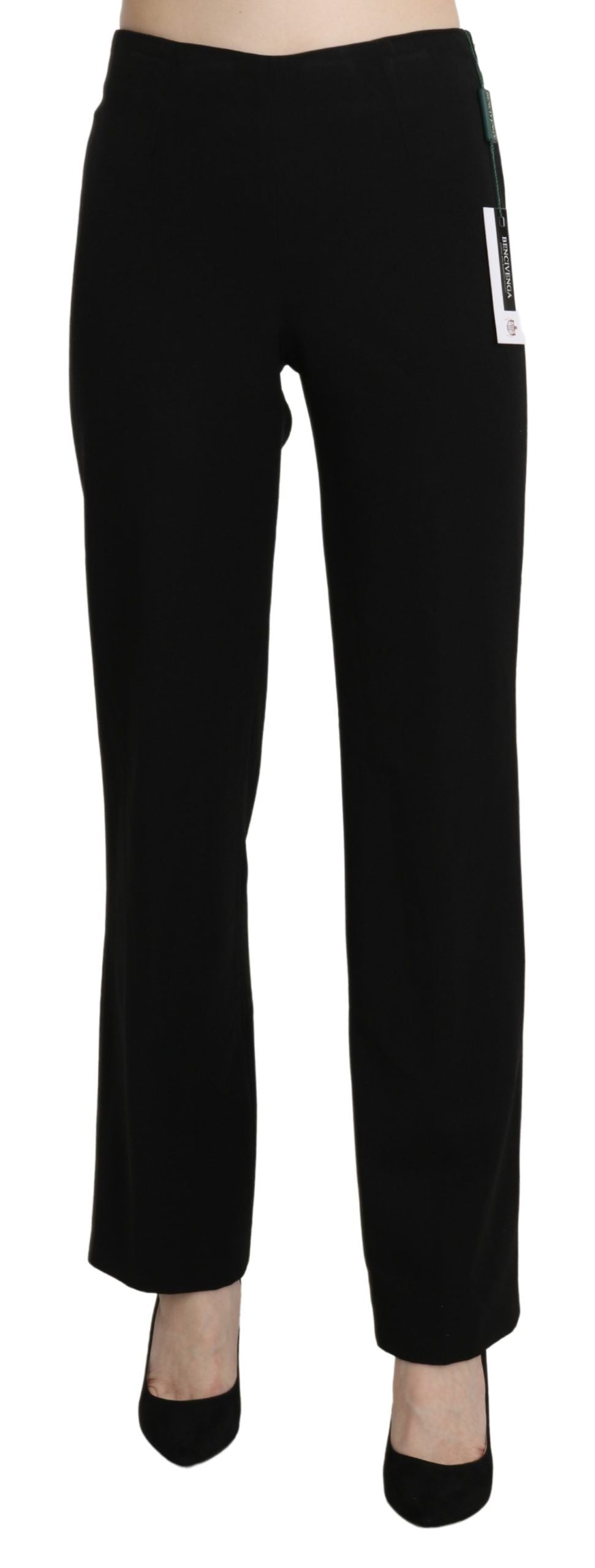 Black High Waist Straight Formal Dress Trouser