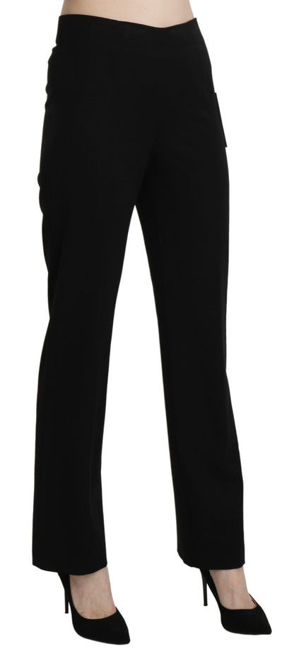 Black High Waist Straight Formal Dress Trouser