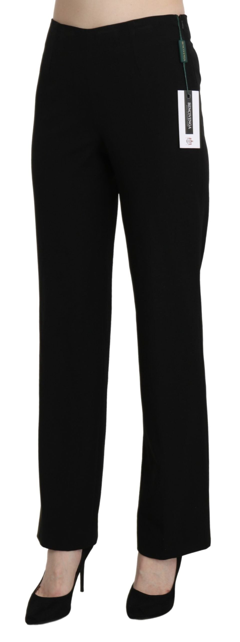 Black High Waist Straight Formal Dress Trouser