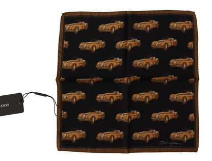 Black Car Print Square Handkerchief Scarf