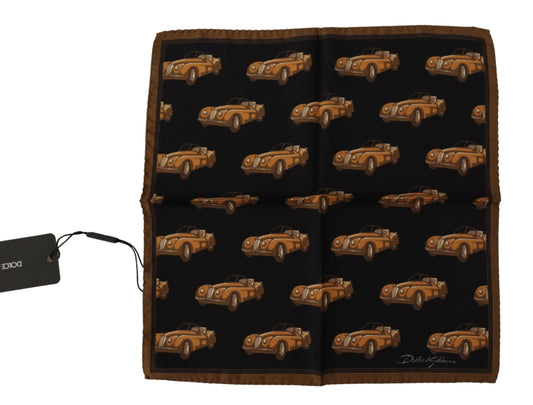 Black Car Print Square Handkerchief Scarf