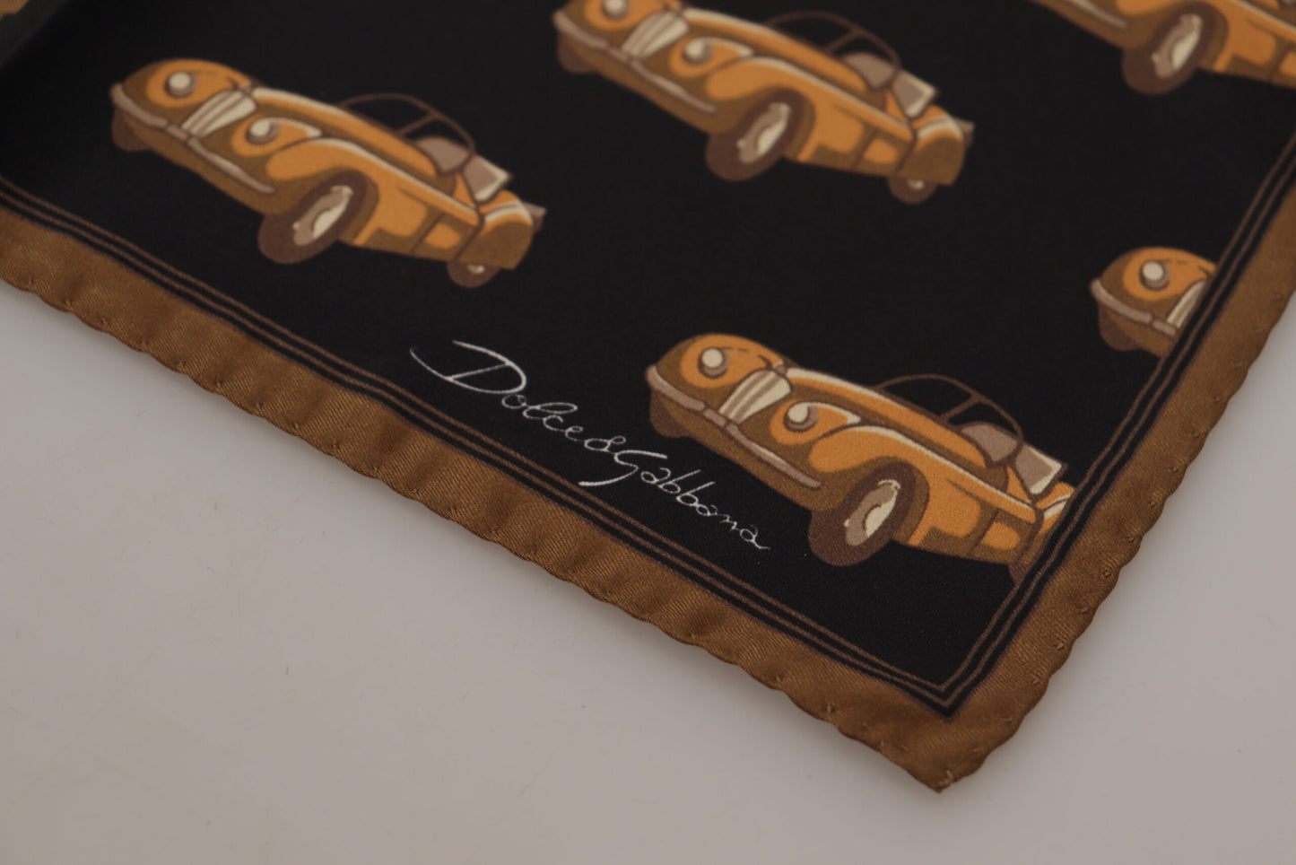 Black Car Print Square Handkerchief Scarf