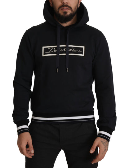 Black Cotton Logo Hooded Sweatshirt Sweater