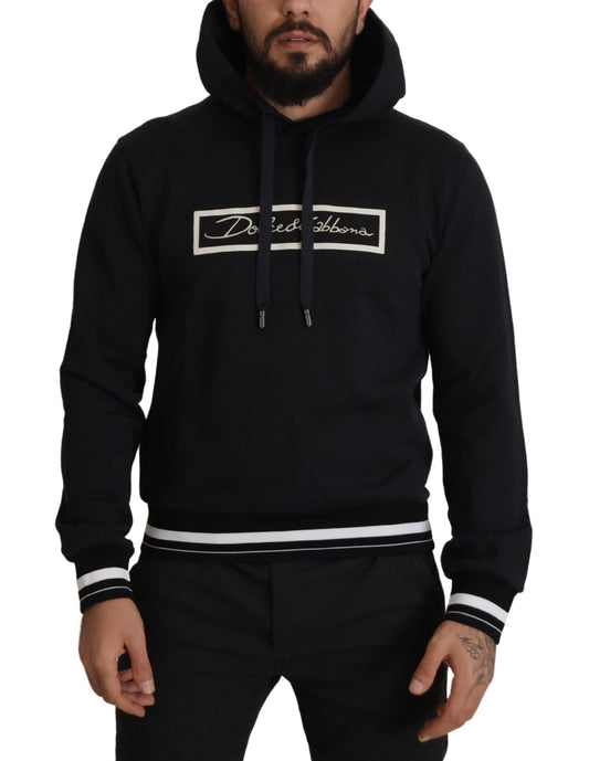 Black Cotton Logo Hooded Sweatshirt Sweater