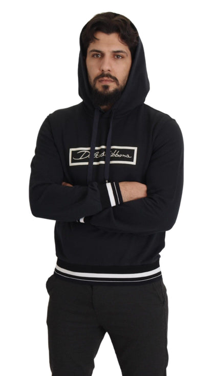 Black Cotton Logo Hooded Sweatshirt Sweater