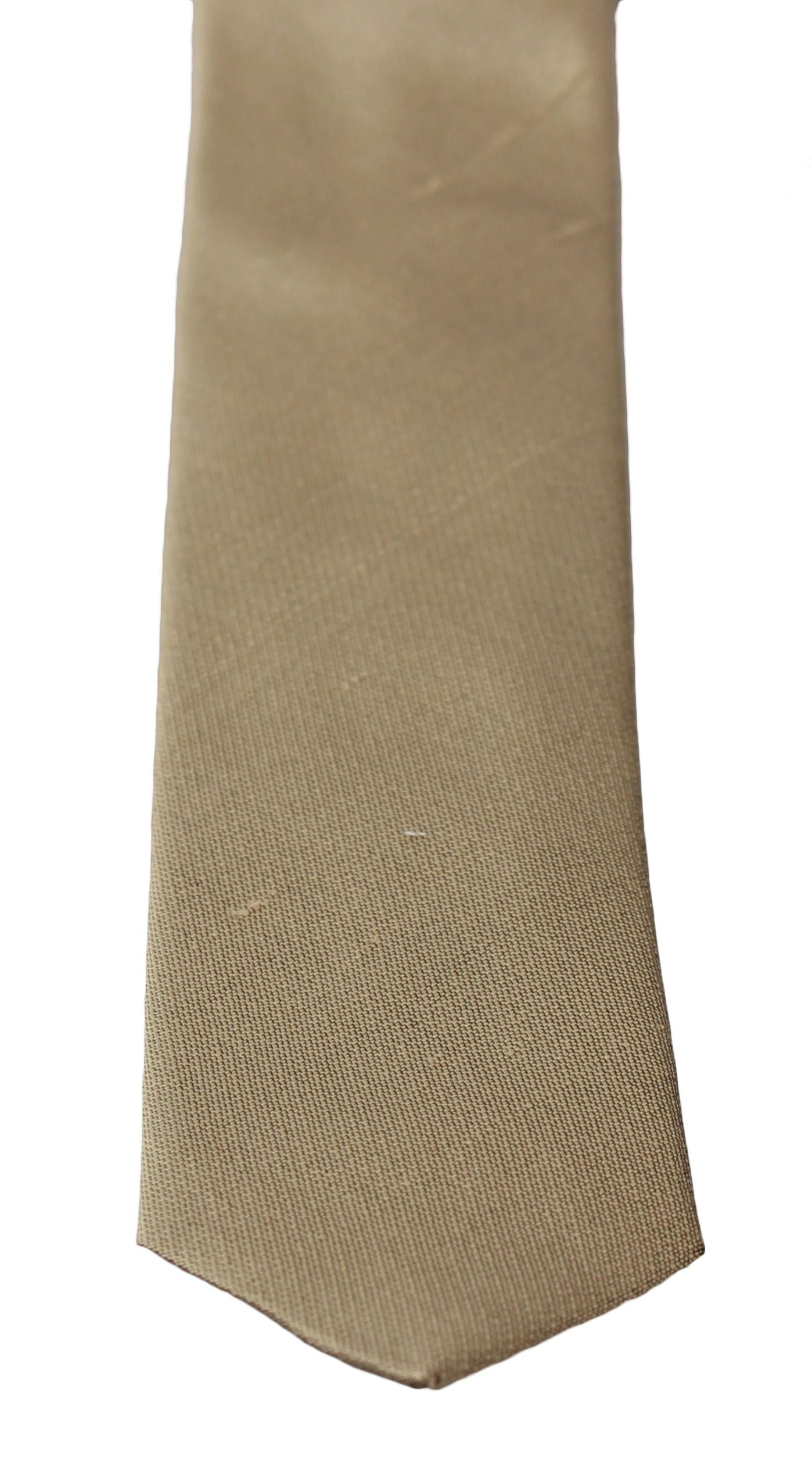 Solid Light Brown 100% Silk Classic Wide Necktie Tie