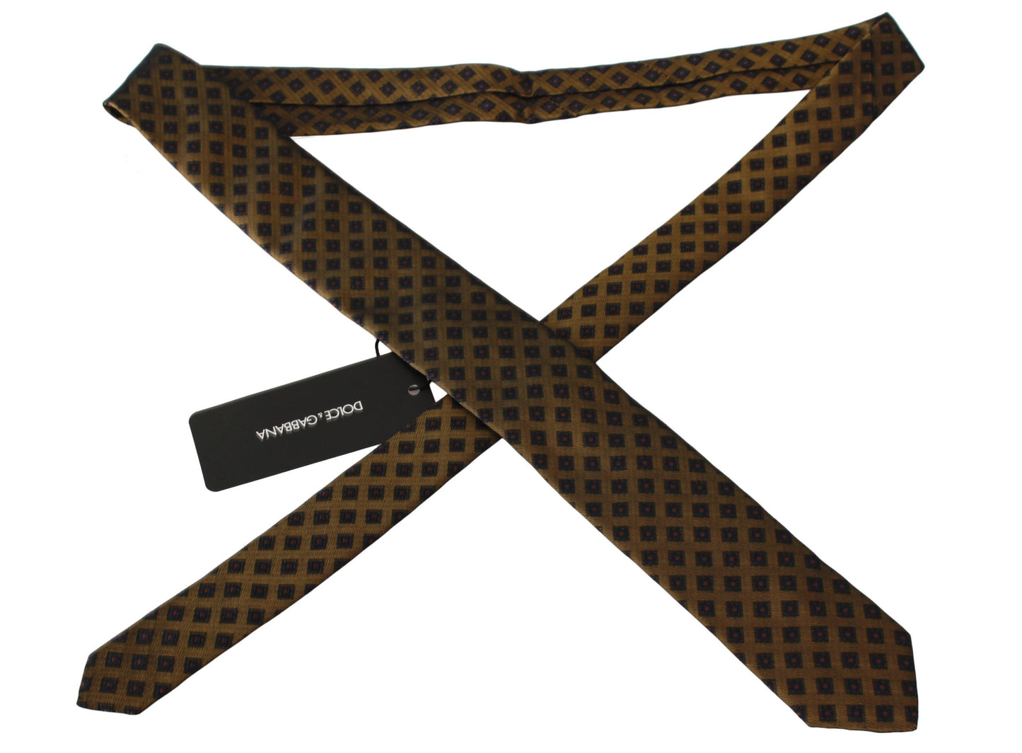 Brown Patterned Classic Mens Slim Necktie Tie