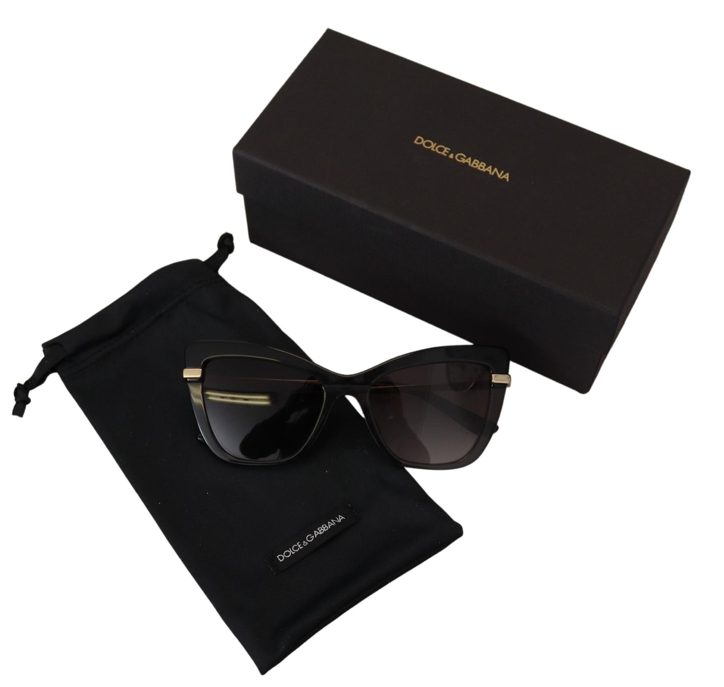 Black Cat Eye Full Rim Acetate DG4374F Sunglasses