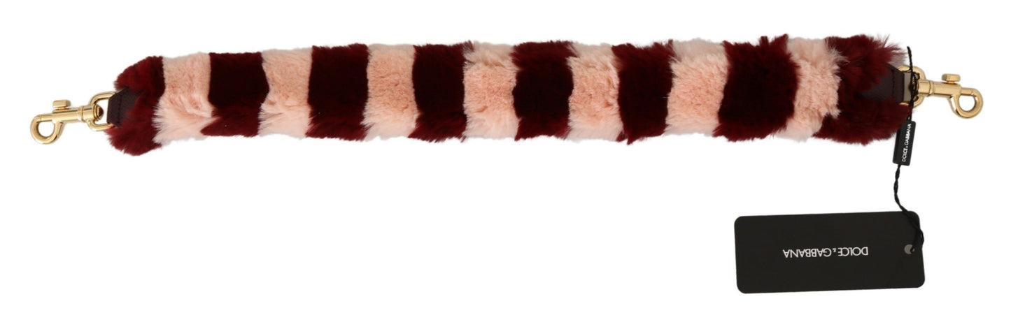 Pink Red Lapin Fur Accessory Shoulder Strap