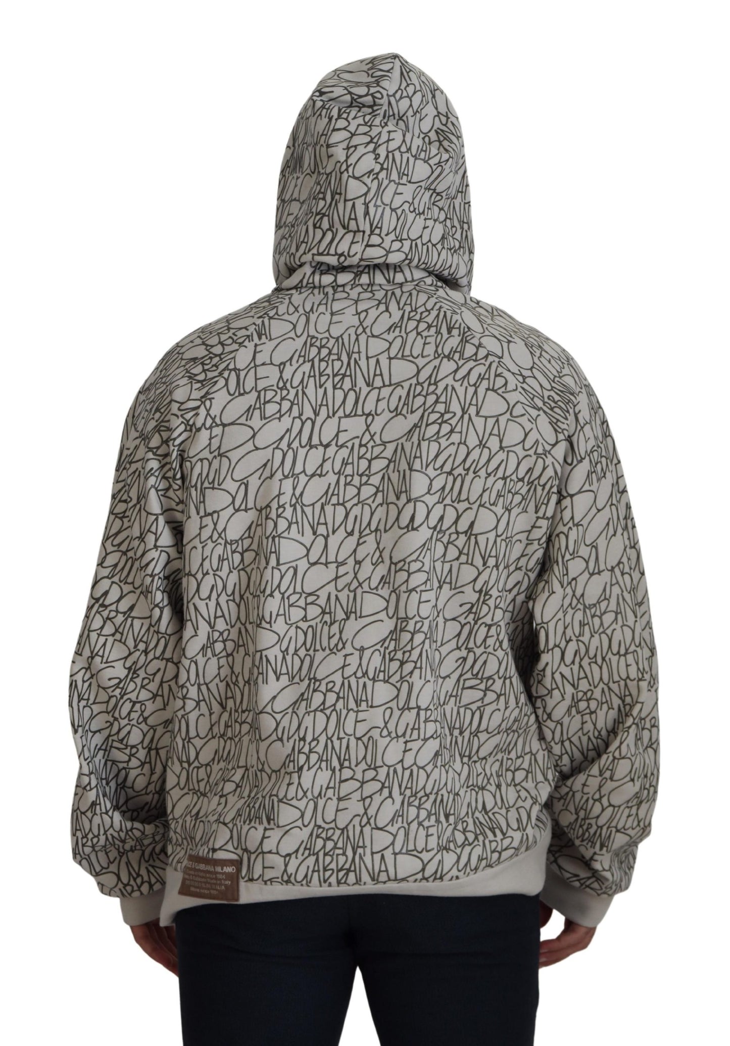 Beige Cotton Hooded Pullover Pocket Sweater