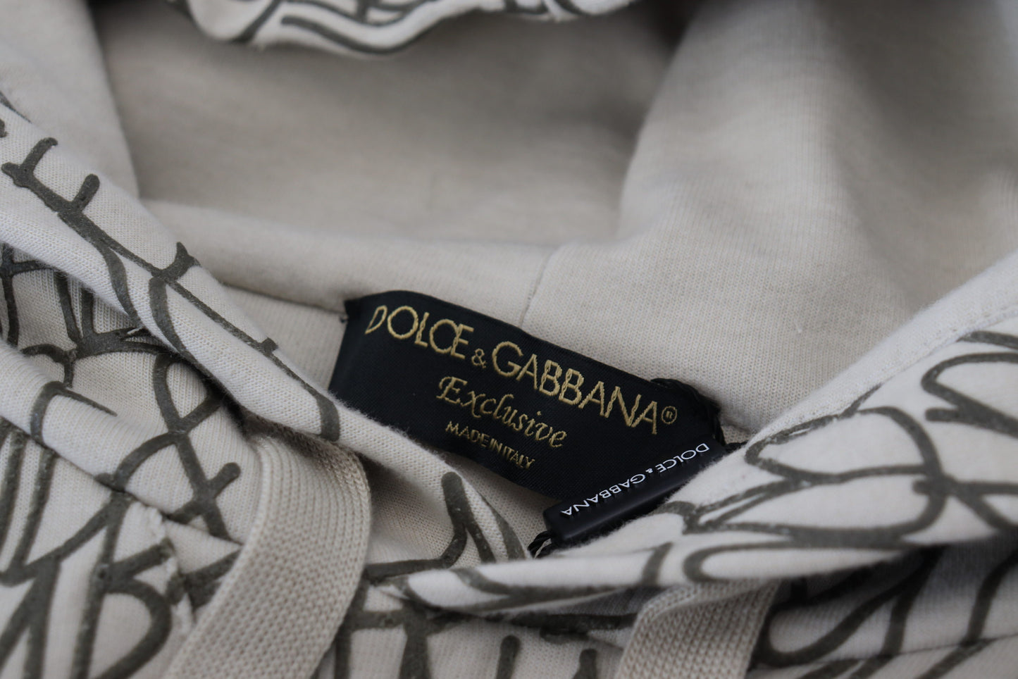 Beige Cotton Hooded Pullover Pocket Sweater