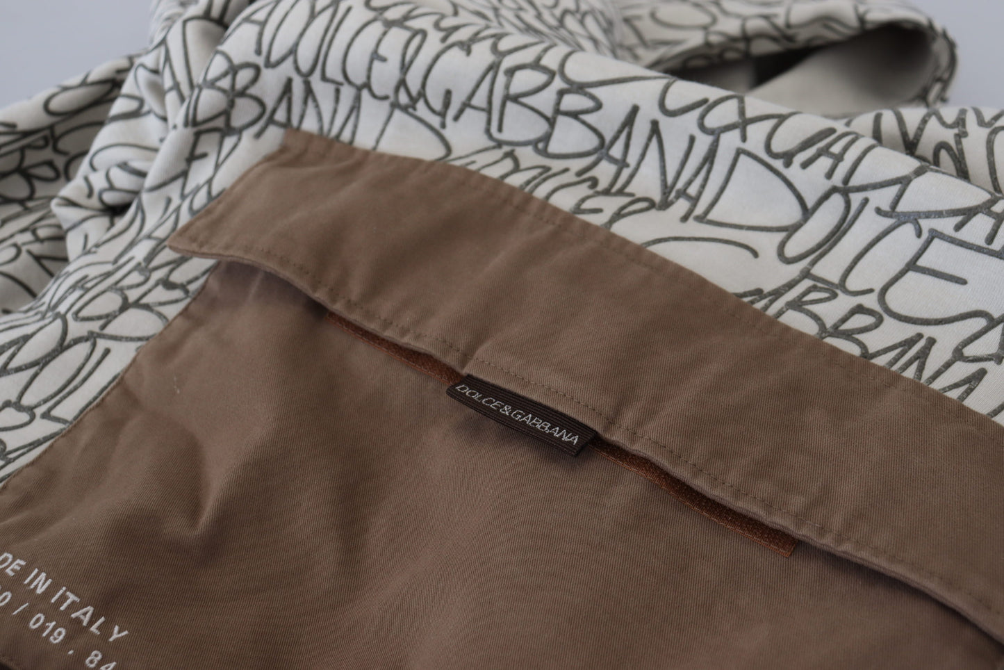 Beige Cotton Hooded Pullover Pocket Sweater