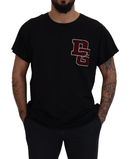 Black DG Logo Print Round Neck T-shirt