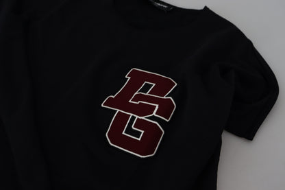 Black DG Logo Print Round Neck T-shirt