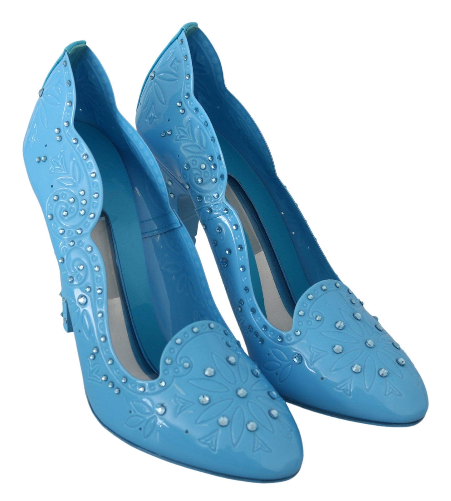 Blue Crystal Floral CINDERELLA Heels Shoes