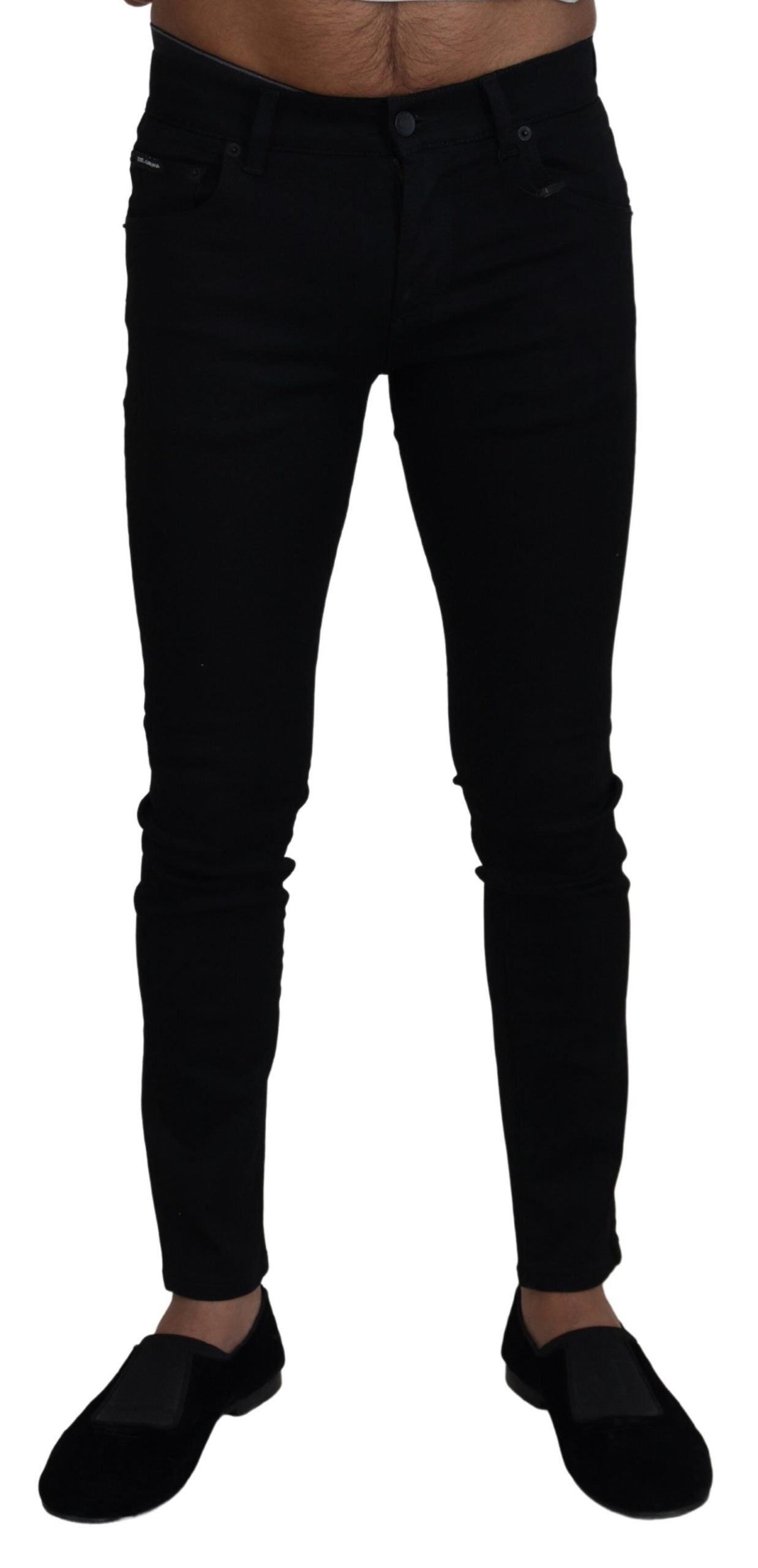 Black Cotton Skinny Men Denim Jeans