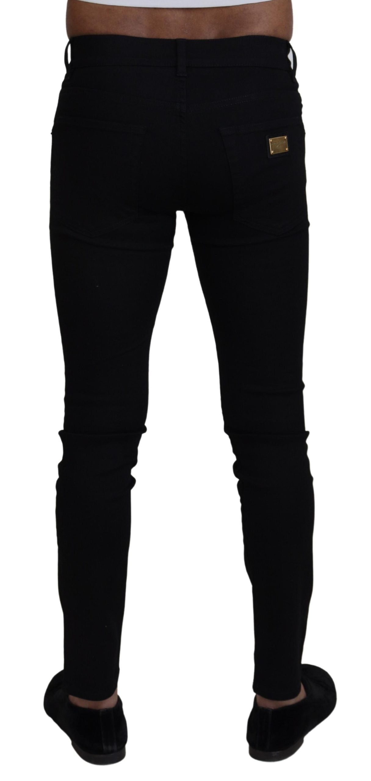 Black Cotton Skinny Men Denim Jeans