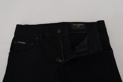 Black Cotton Skinny Men Denim Jeans