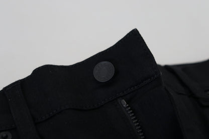 Black Cotton Skinny Men Denim Jeans