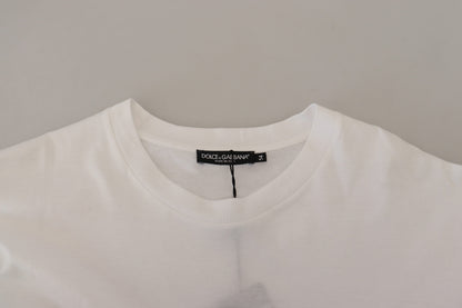 White Cotton Blue Crystal Men T-shirt