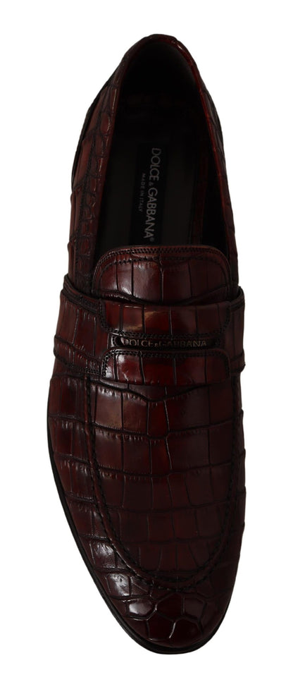 Bordeaux Exotic Leather Dress Derby  Shoes