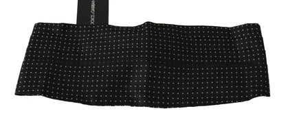 Black Dotted Waist Belt Silk Cummerbund