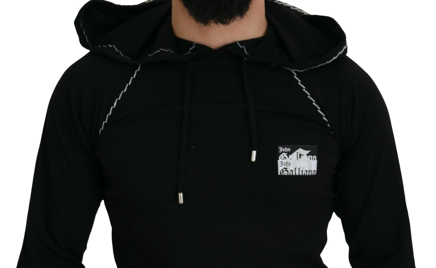 Black Cotton Hooded Sweatshirt Sweater
