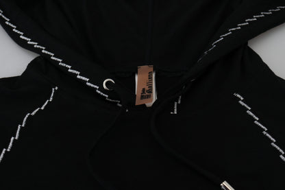 Black Cotton Hooded Sweatshirt Sweater