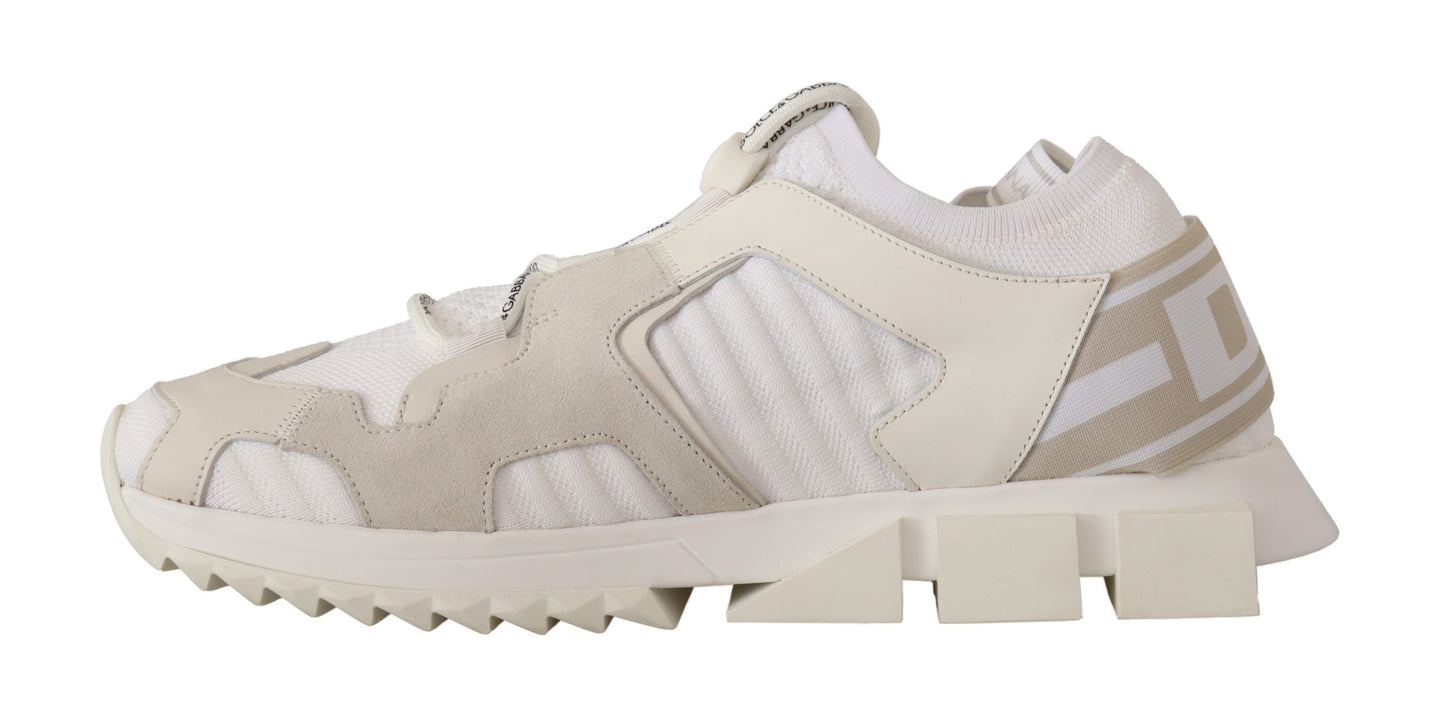 White Fabric Suede Sorrento Lace Up Sneakers Shoes