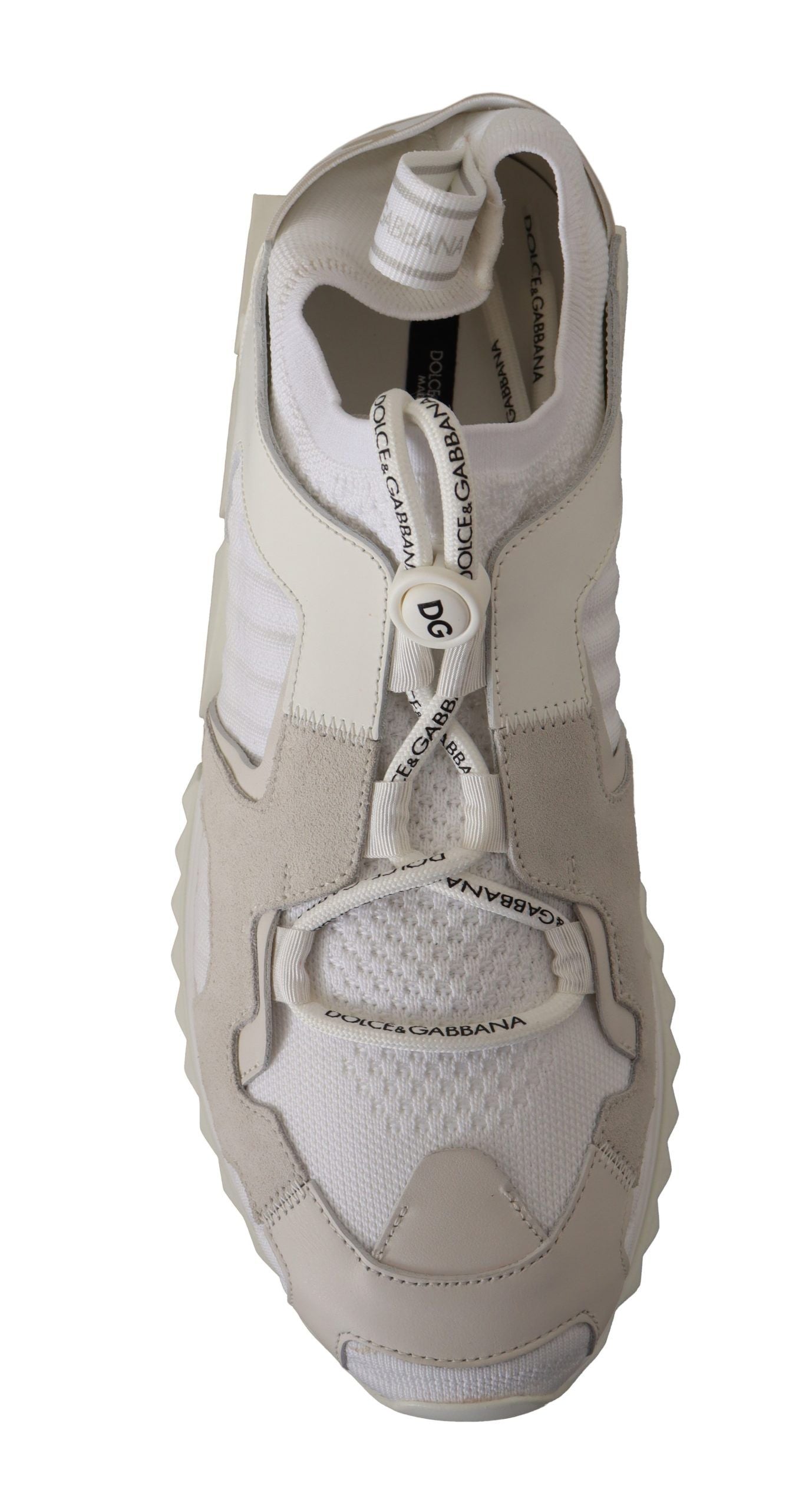 White Fabric Suede Sorrento Lace Up Sneakers Shoes