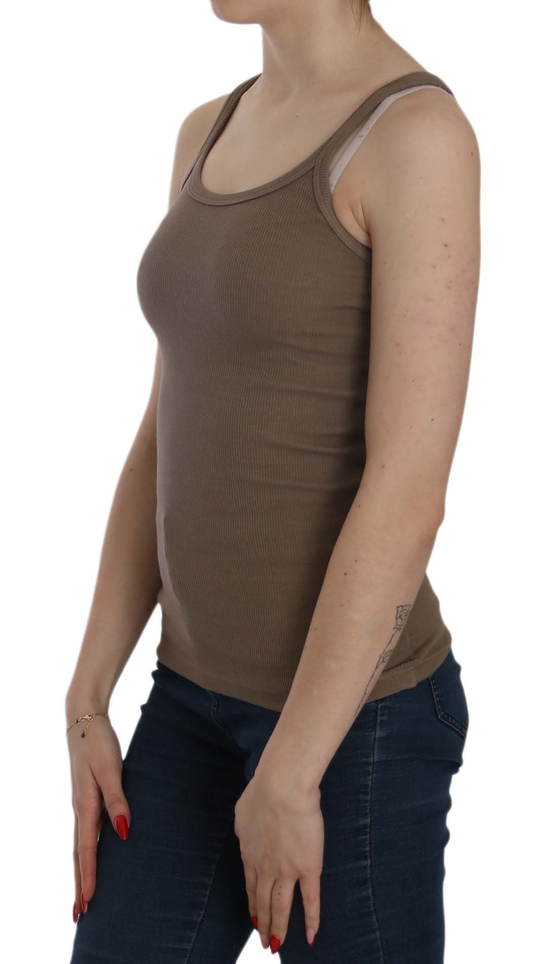 Brown Sleeveless Spaghetti Strap Top